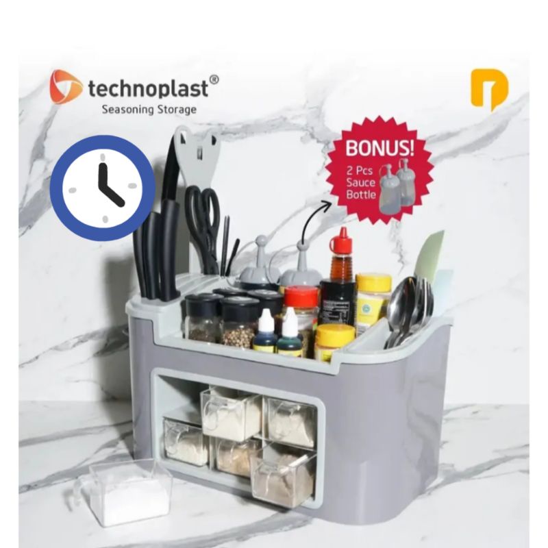 Technoplast Tempat Bumbu - Tempat bumbu dapur - Tempat Bumbu Set Seosening Storage