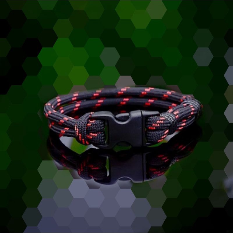 GELANG PRIA KEREN SLOT HITAM MERAH