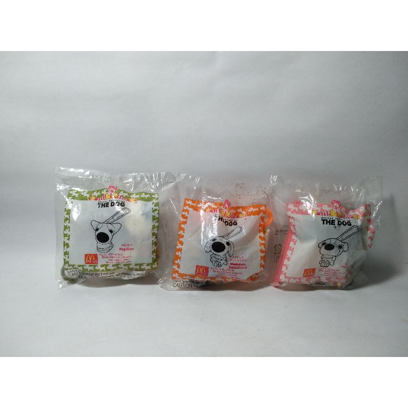 Ganci Boneka Anjing Papillon Dachshund Pug The Dog Happy Meal Mcd Doll Keychain Luggage Tag Rare Toy