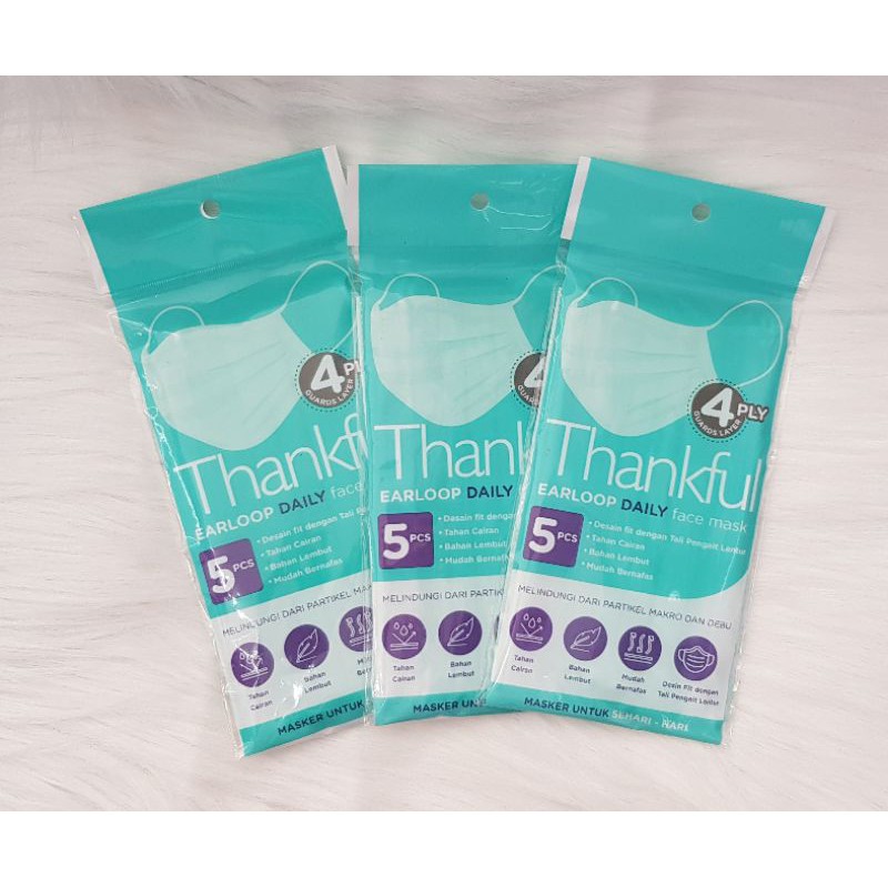 Masker Thankful Earloop Sachet isi 5