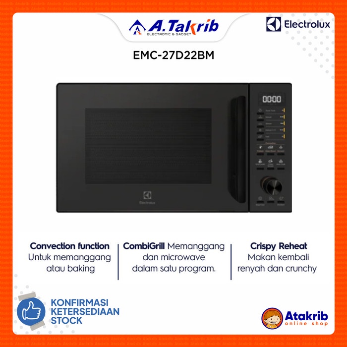 Jual ELECTROLUX MICROWAVE OVEN EMC-27D22BM / EMC27D22BM - 27L | Shopee ...