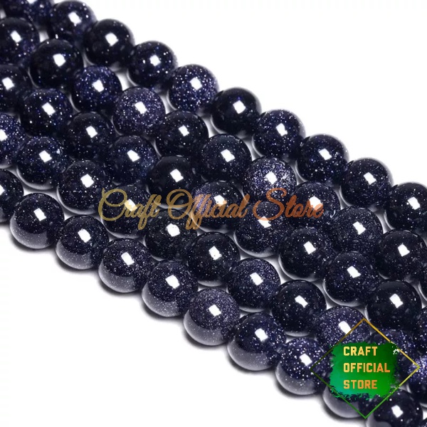 Bahan Gelang Batu Pasir Emas Biru Coklat Sandstone 6/8/10mm Bahan Craft