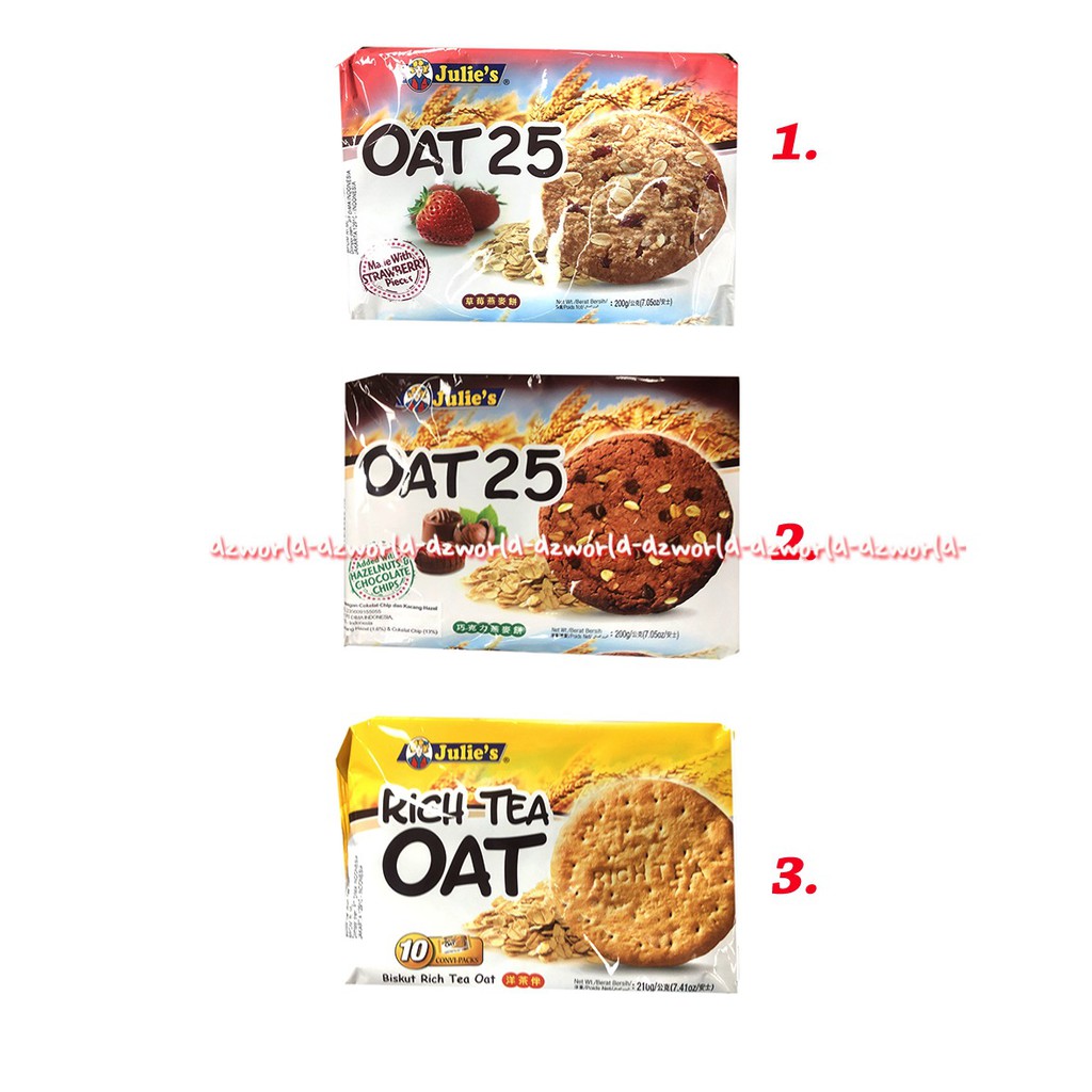 Julie's Oat 25 Strawberry Oat Biskuit Rich Tea Oat 200gr Snack Cemilan Julies Julie Biscuit