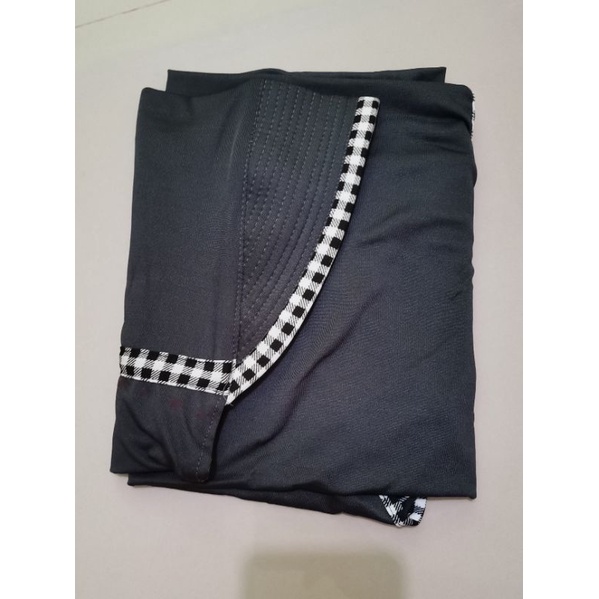 [COD] Termurah -  Jilbab Instan Serut Kotak | Hijab Serut Inayah Jilbab Jersi Serut Jersey Jumbo-Abu Tua