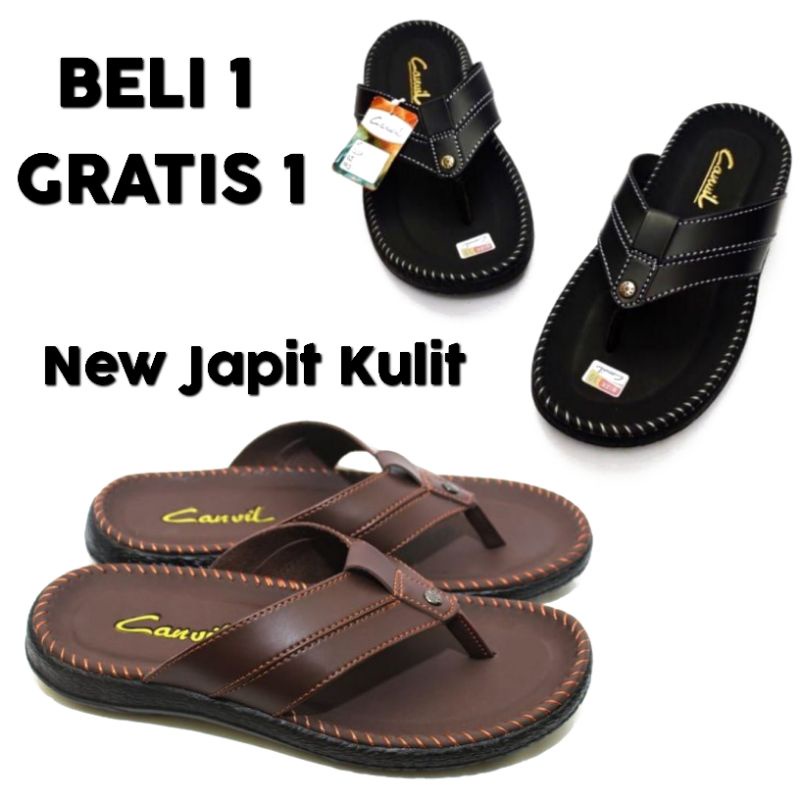 SANDAL KULIT PRIA BELI 1 GRATIS 1-2