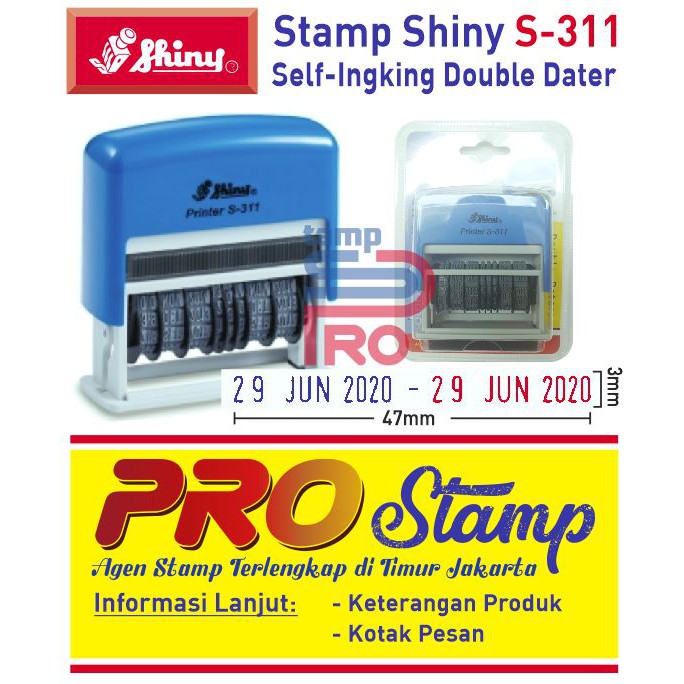 

Stempel Tanggal / Dater Otomatis Shiny S-311 Double Dater