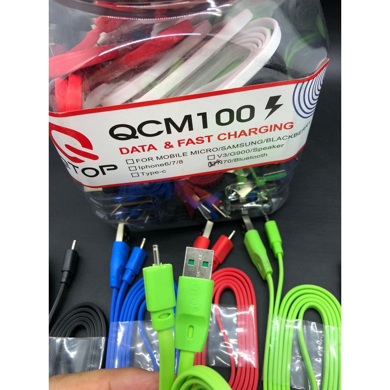 Kabel Data Qtop QCM100 Colokan Nokia kecil N70 KBLL1257 - 1 toples isi 50 Pcs