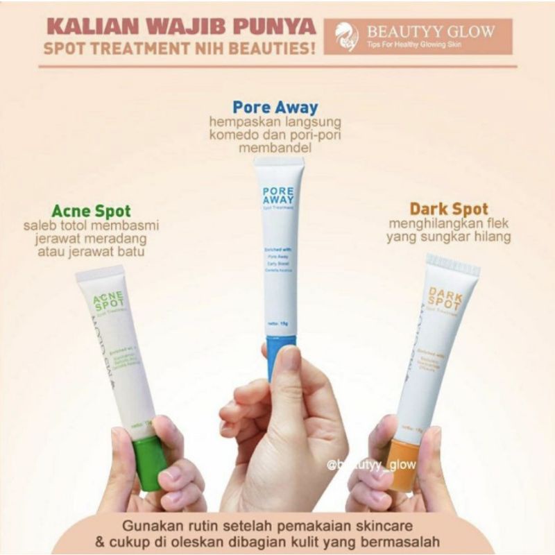 Ms glow spot treatment acne spot / pore away/ dark spot bisa cod