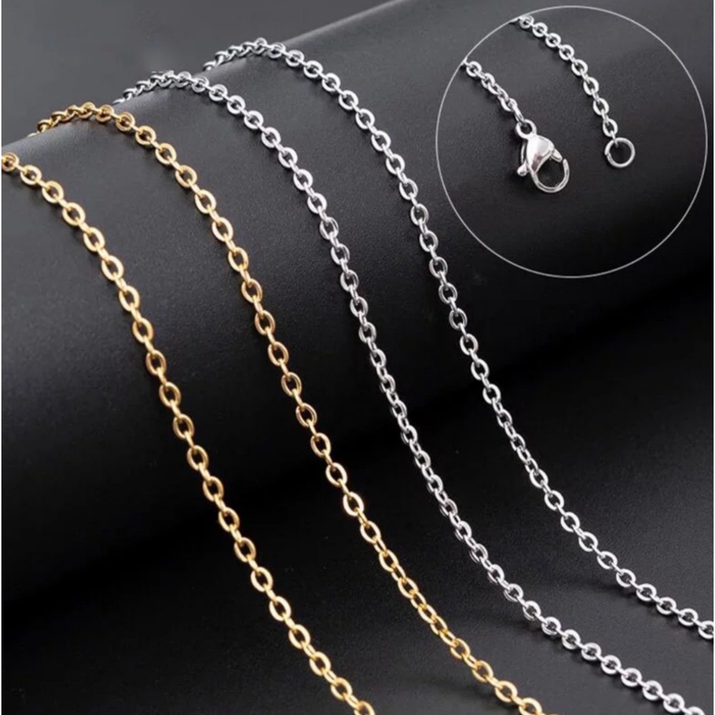 Kalung Stainless Rantai Nuri Tersedia Warna RoseGold, Gold dan Silver