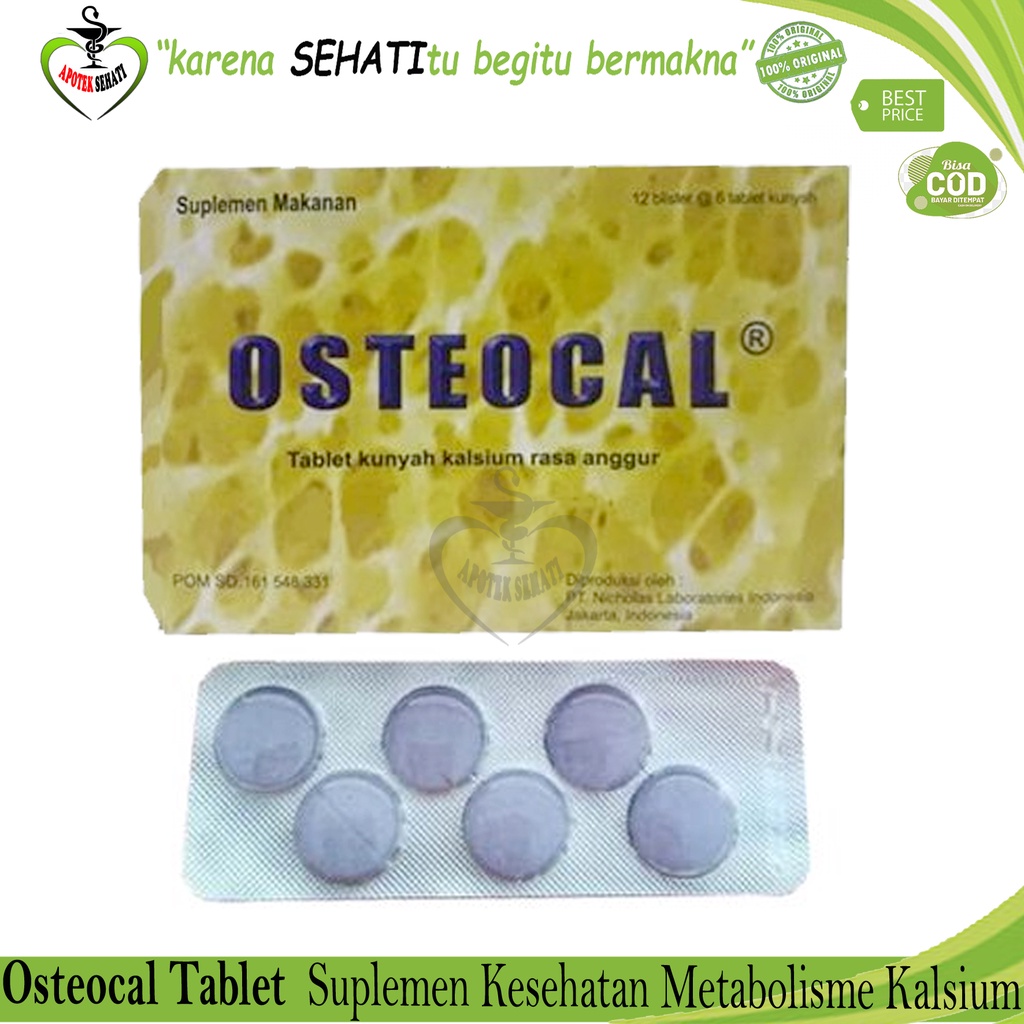 OSTEOCAL ISI 72 TABLET KUNYAH TABLET KALSIUM VITAMIN PENGEROPOSAN TULANG