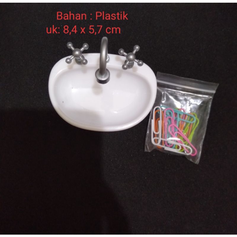 Miniatur Wastafel Kamar Mandi Bahan Plastik