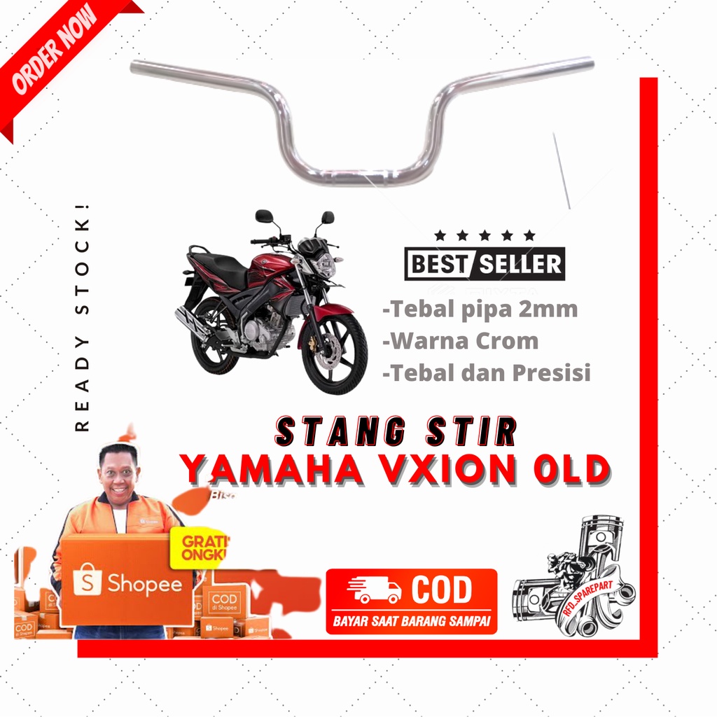 Stang Setang Motor Yamaha Vixion Old Lama Standart Model Ori Crom Tebal Murah / Stang Stir Vixion