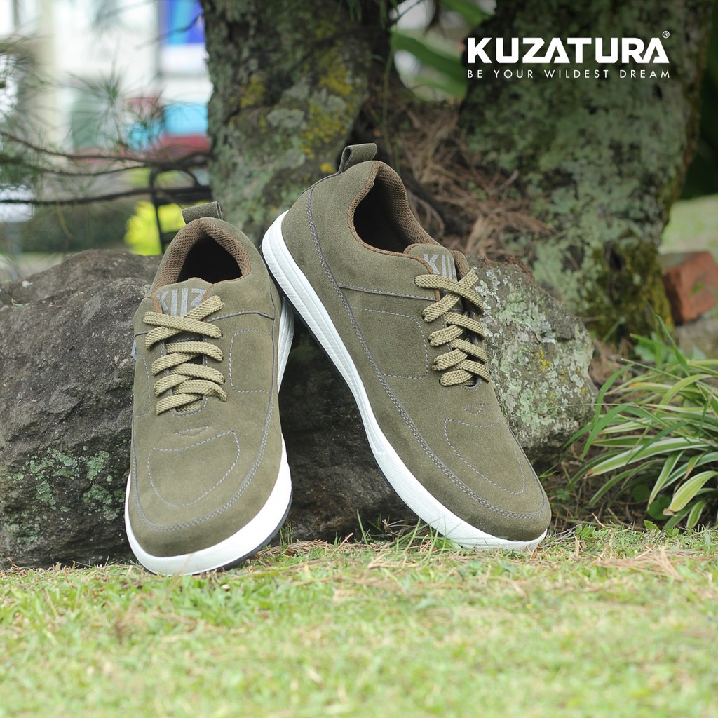 PROMO!!! Sepatu Sneaker Pria Murah Kuzatura - KSU 378-Olive Muda