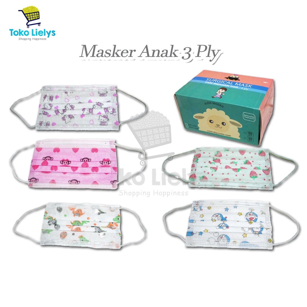 MASKER ANAK KARAKTER 3 PLY ISI 50 PCS