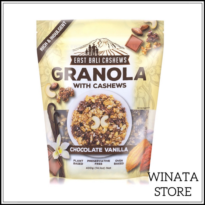 

Jual East Bali Cashews Granola Chocolate Vanilla - Coklat Vanila 400 Gr