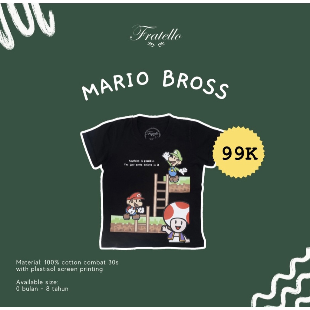 Kaos Anak Laki Laki Mario Bross