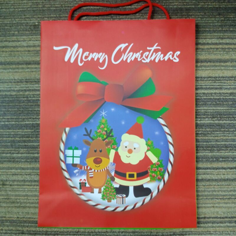 

Paperbag Natal / Paperbag Merry Christmas / Paperbag Xmas - santa (L)