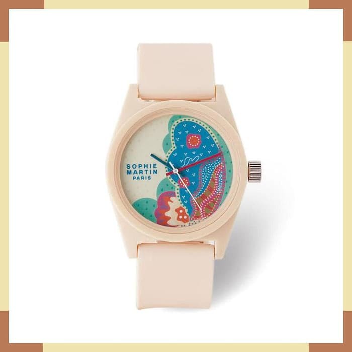 JAM TANGAN WANITA SOPHIE MARTIN CREAM KREM MURAH RURIK JTX229C7 KARET