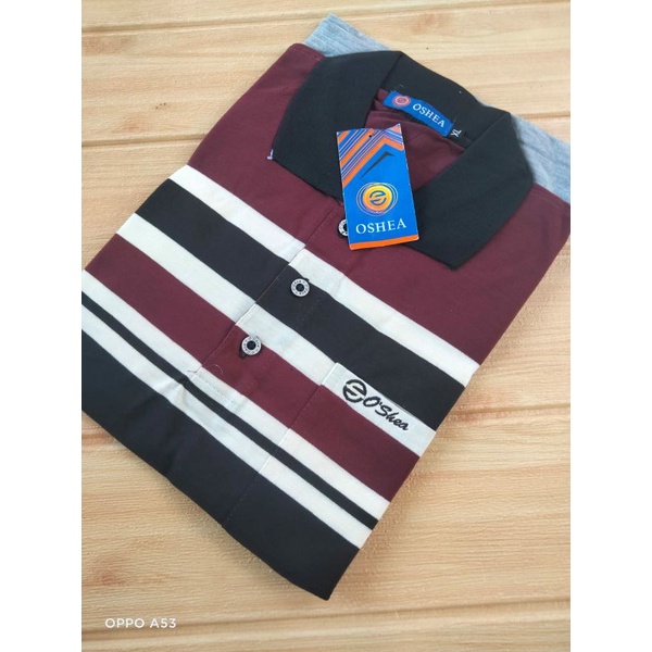 kaos salur kerah pria dewasa size l xl xxl