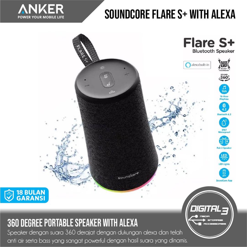 Anker Soundcore Flare S+ / S Plus Bluetooth 360° Speaker IPX7 A3163