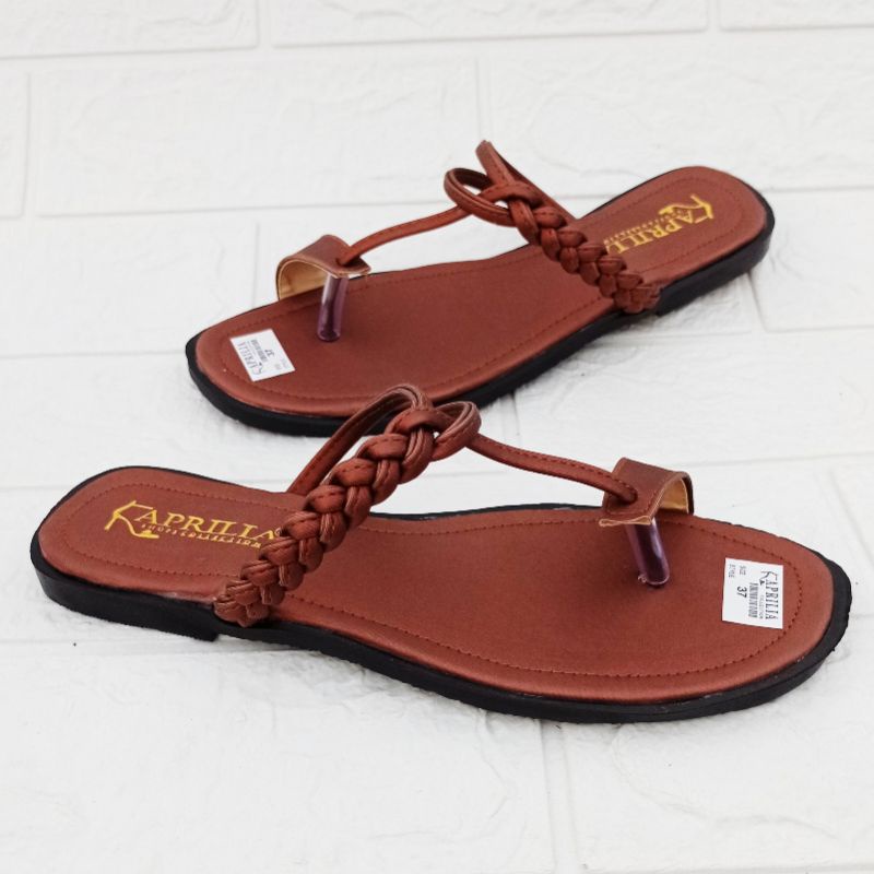 Sandal anyam LS-001/sendal kepang/sandal slip on/sandal teplek/sandal jepit wanita/sandal terbaru