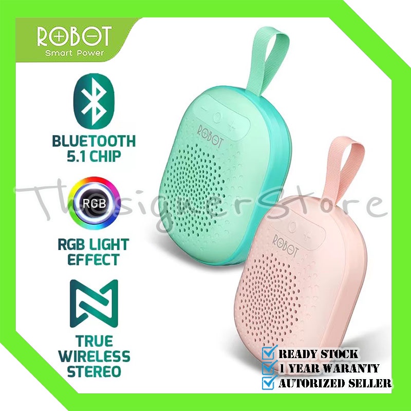 ROBOT RB20 TWS Speaker Bluetooth Mini Portable With RGB Light - Garansi Resmi 1 Tahun