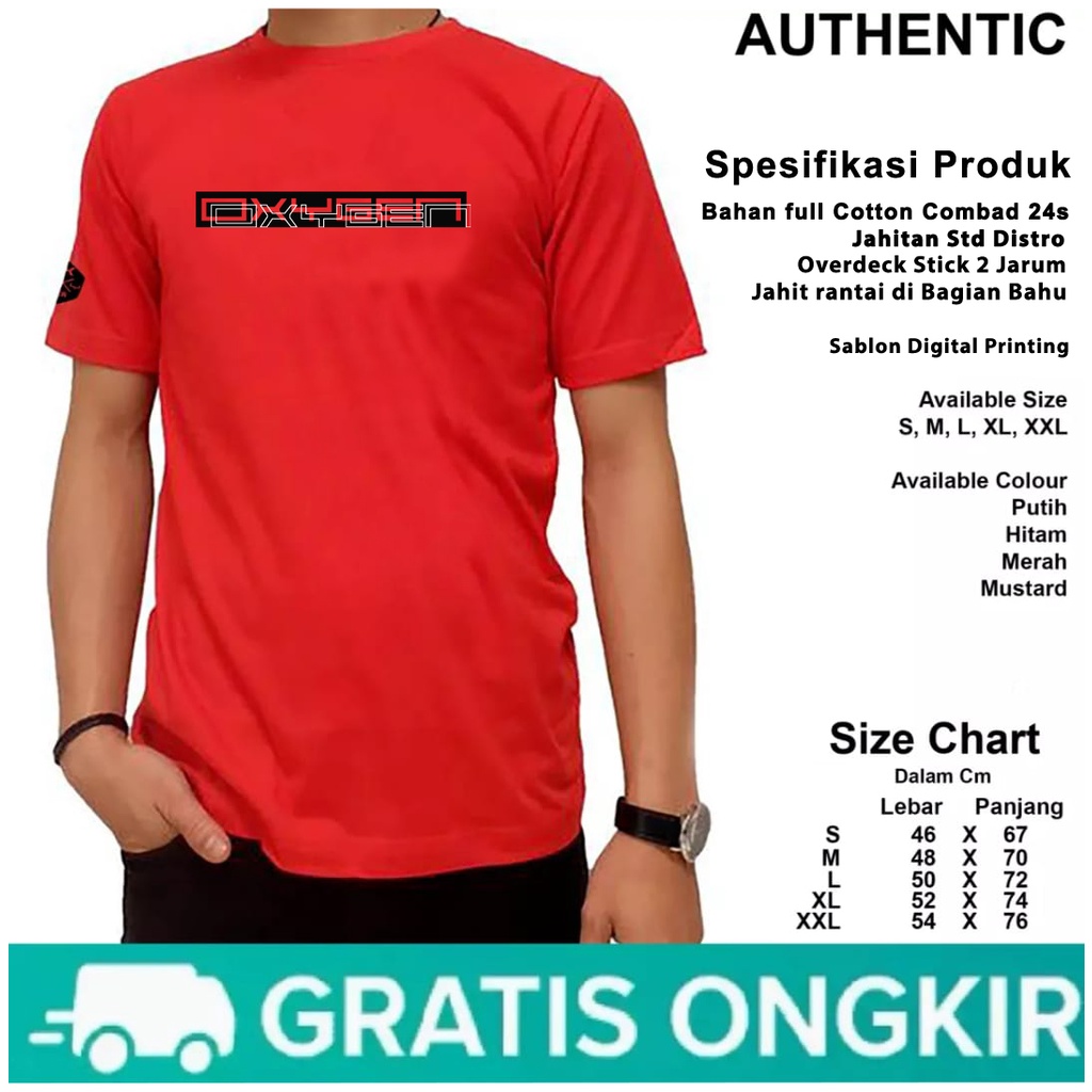 ⭐️⭐️⭐️⭐️⭐️BAJU DODGEFASHION-Promo Kaos Big Size Oxygen Original | Kaos Pria Oxigen Oversize | Baju O