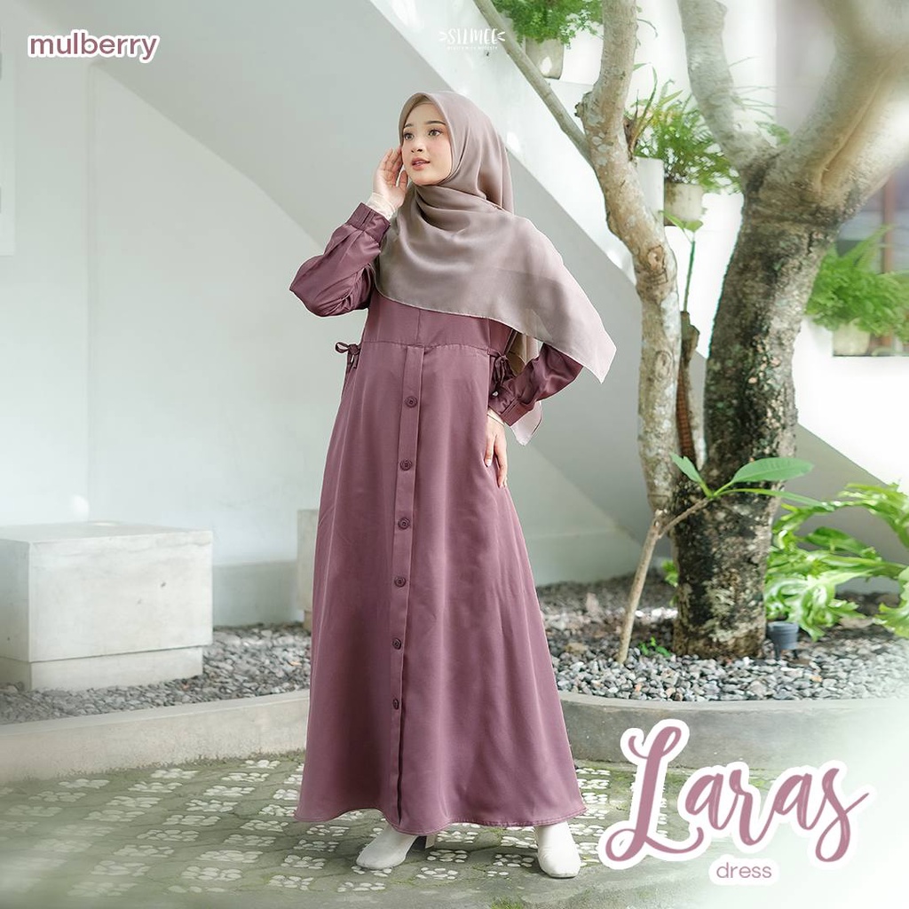 Laras Dress Gamis Cantik Polos Simple by Silmee