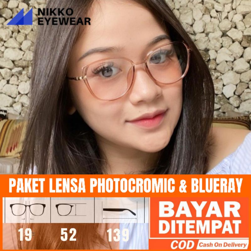 Paket kacamata 8830 Lensa Antiradiasi Photochromic Blueray