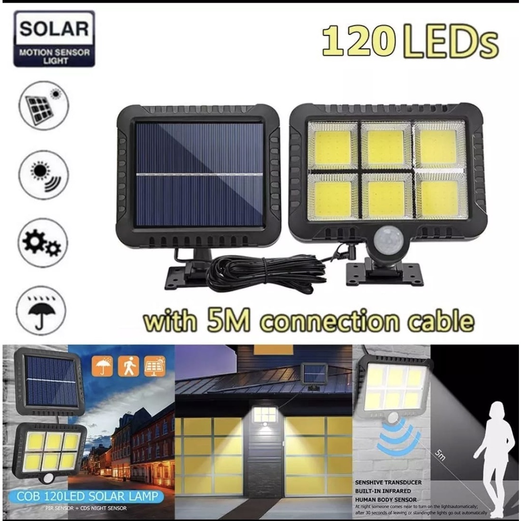 Lampu tenaga Surya Solar panel matahari 120 LED L66 f120  3 Mode cahaya