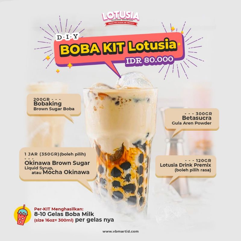 DIY BOBAKIT LOTUSIA (paket membuat minuman boba dirumah)