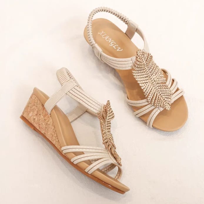 BZG - ARISHA  Sandal Wedges Wanita Premium Model Korean FR 01