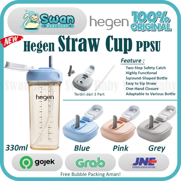 Hegen Straw Cup Bottle PPSU 330ml / Botol Minum Straw Hegen