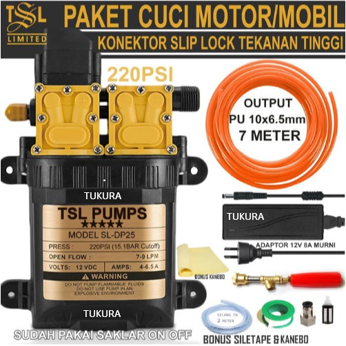 Paket Cuci Mobil 220psi Slip Lock Selang Pu 7m