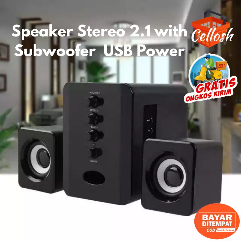 Speaker Stereo 2.1 with Subwoofer &amp; USB Power