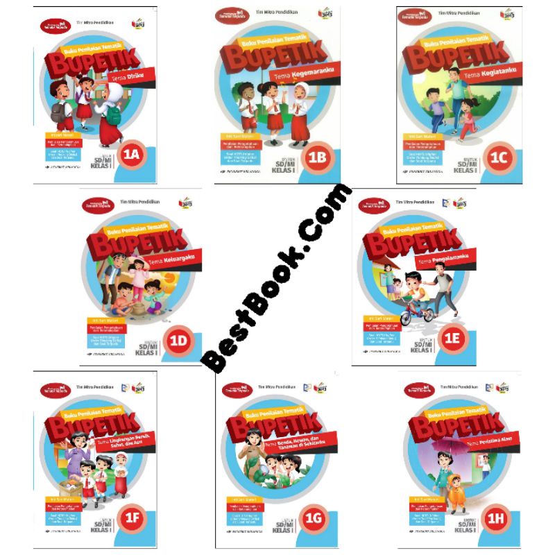 Paket Bupetik Untuk SD/MI KELAS 1 Tema 1A 1B 1C 1D 1E 1F 1G 1H Kurikulum 2013