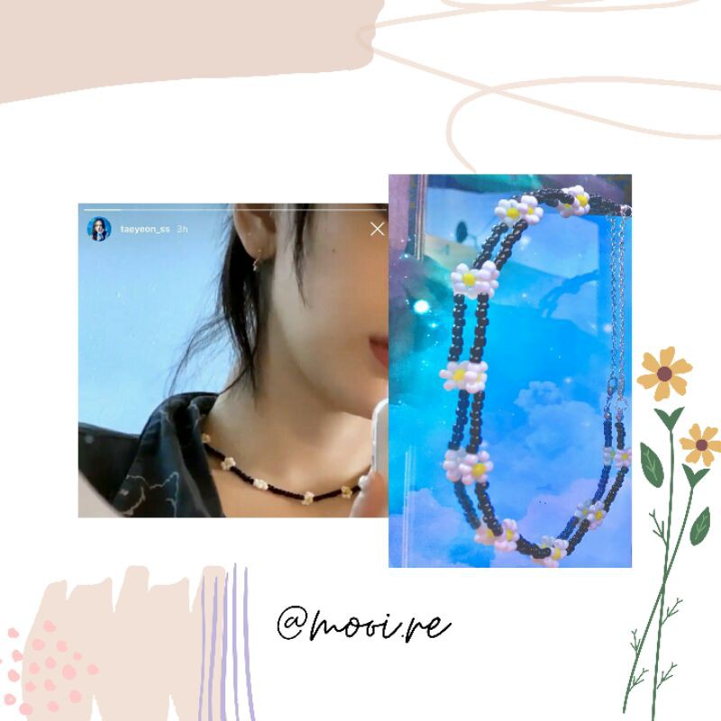 taeyeon necklace / taeyeon beads necklace / kalung taeyeon / choker beads taeyeon