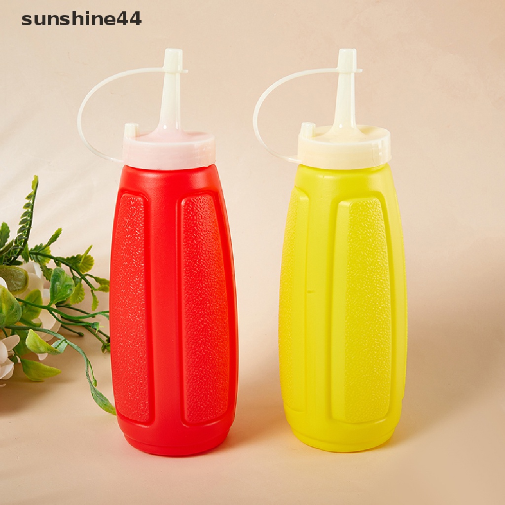 Sunshine 2pcs Botol Remas 150 / 300ml Bahan Plastik Dengan Tutup Untuk Saos / Kecap