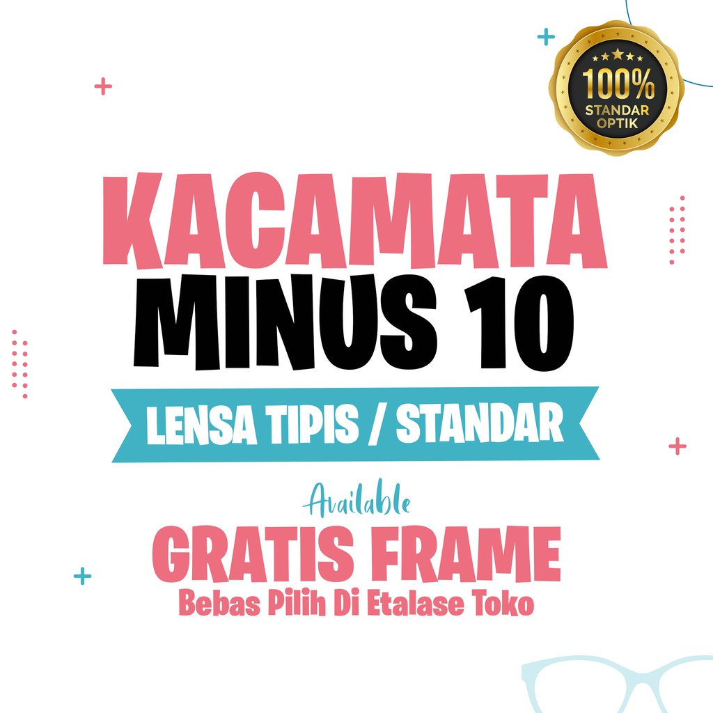 Kacamata Minus 10 Lensa Tipis Hi Index 1.67 STANDAR OPTIK - Blueray Photocromic Bluecromic