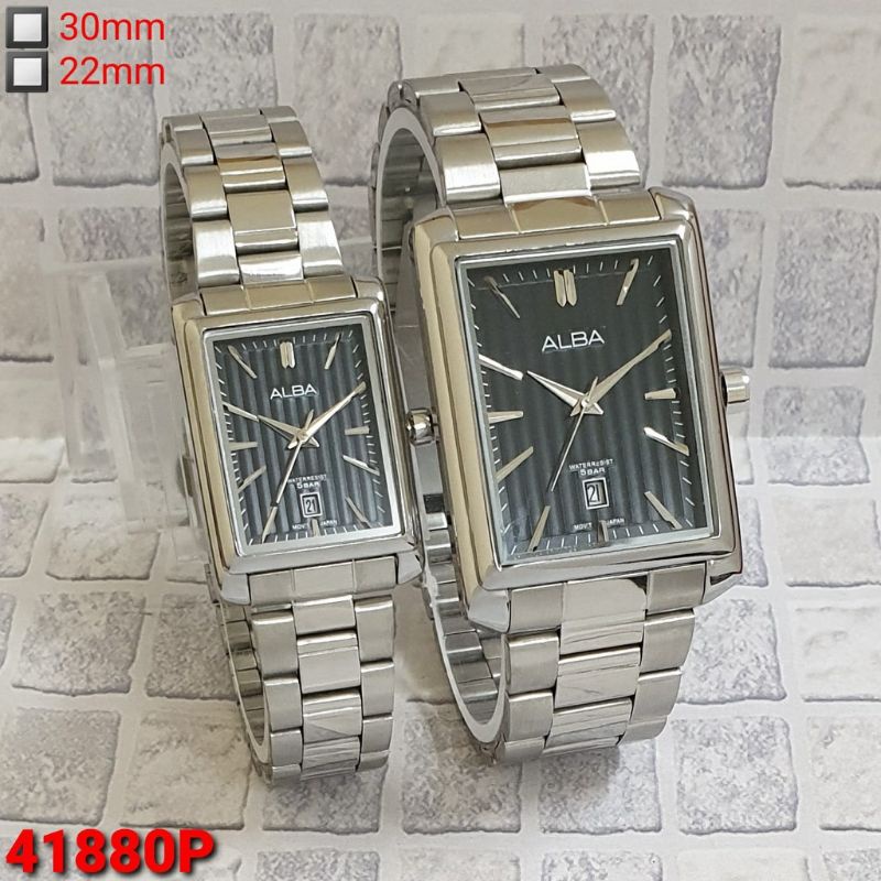 Jam Tangan Couple Pasangan 2022 Anti Air | Jam Tangan Alba Segi Rantai stainless steel