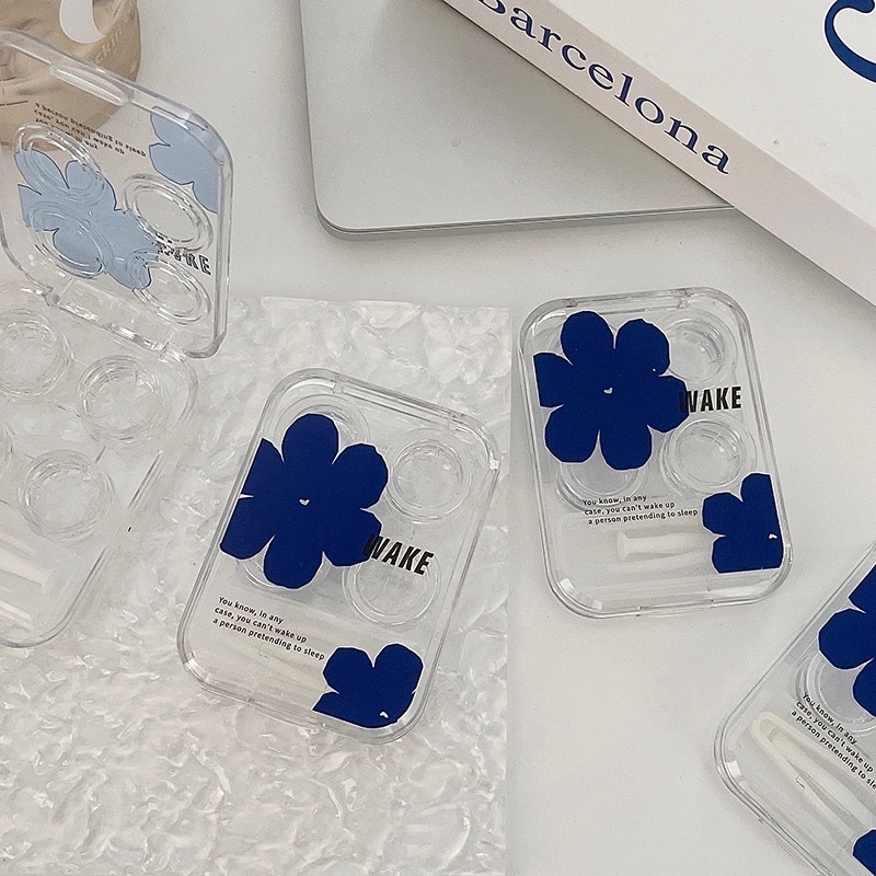 WAKE PREMIUM TRANSPARANT SOFTLENS CASE 6 IN 1/ KOTAK SOFLENS/ TEMPAT KONTAK LENSA