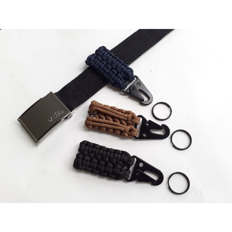 Tactical Gantungan kunci Paracord sabuk ikat pinggang Belt Keeper Keychain Tactical