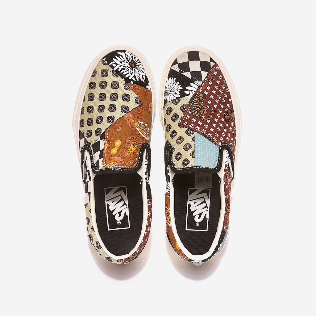 SALE DISKON! V4NS SLIP ON TIGER PATCHWORK CLASSIC 100% ORIGINAL BNIB