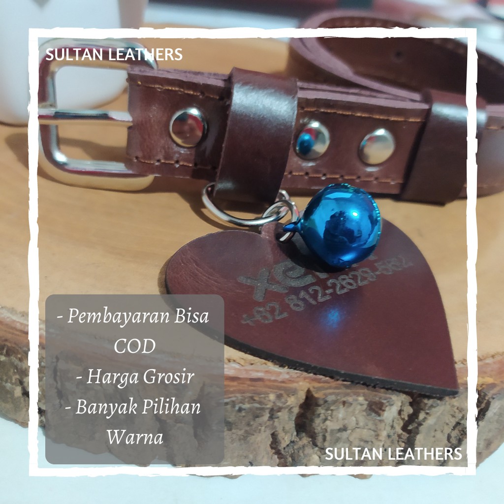 Kalung Anjing Custom Nama dan Bonus Lonceng / Kalung Anjing Lonceng (Anjing Ras Besar maupun Kecil)