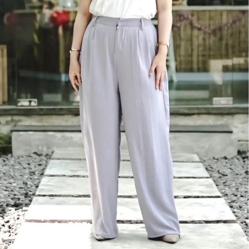 CELANA LOOSE PANTS WANITA (GREY)