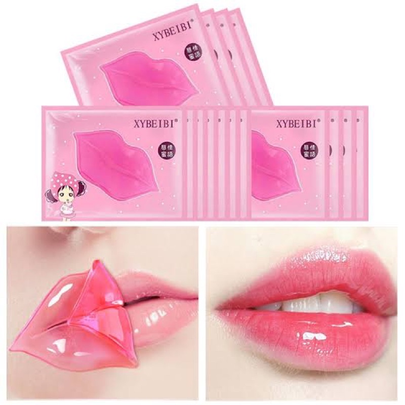 MASKER BIBIR COLLAGEN Pelembab Mulut Kering Pecah Lip Mask Moisturizing Moist Halus Lembut Pink