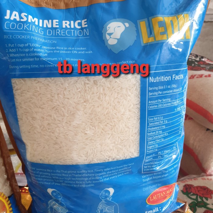 

978Eq1W Beras Thailand Jasmine Rice Leon 5Kg WQ012