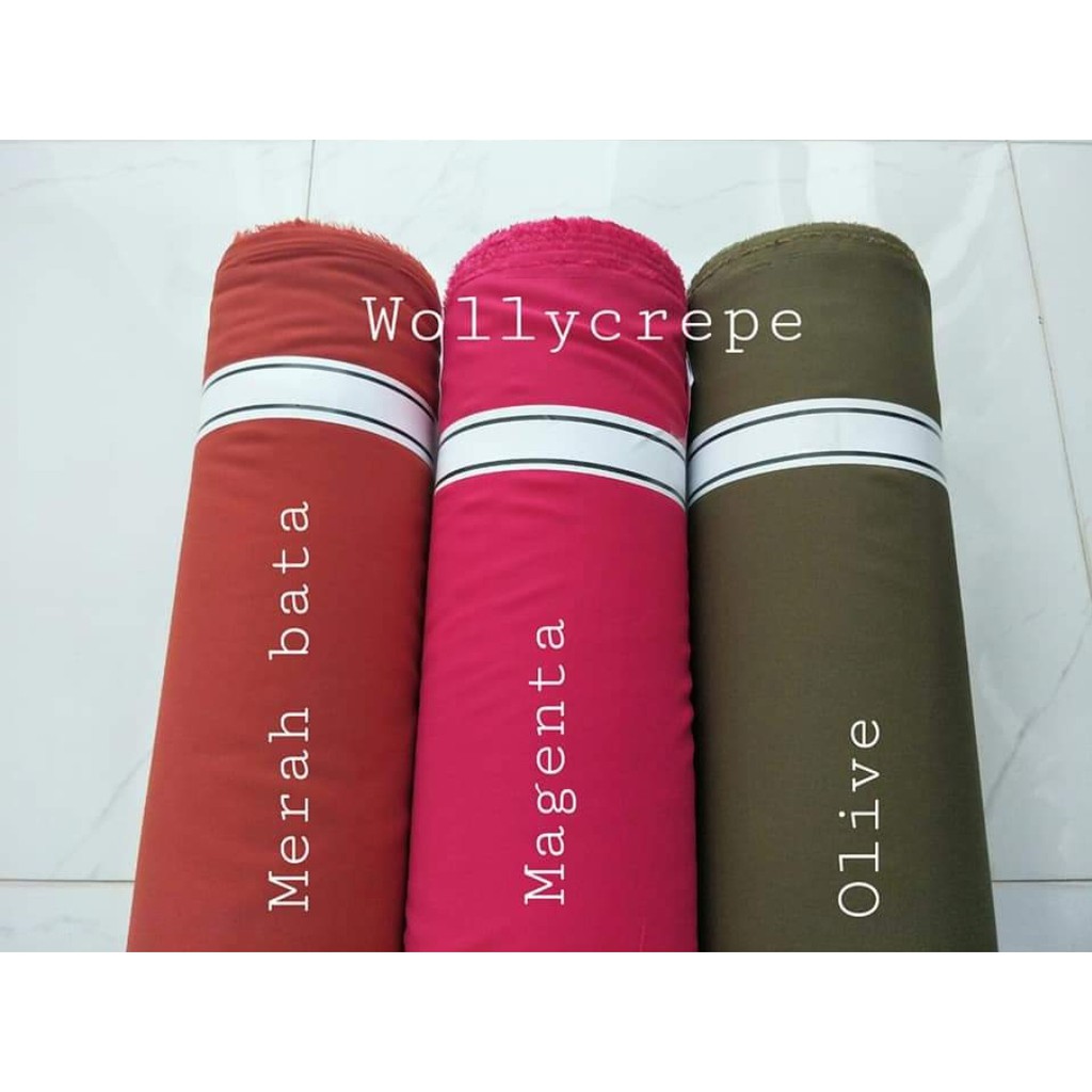 Kain Wollycrepe Grade A untuk Gamis,tunik,kulot,rok,jilbab,setcel