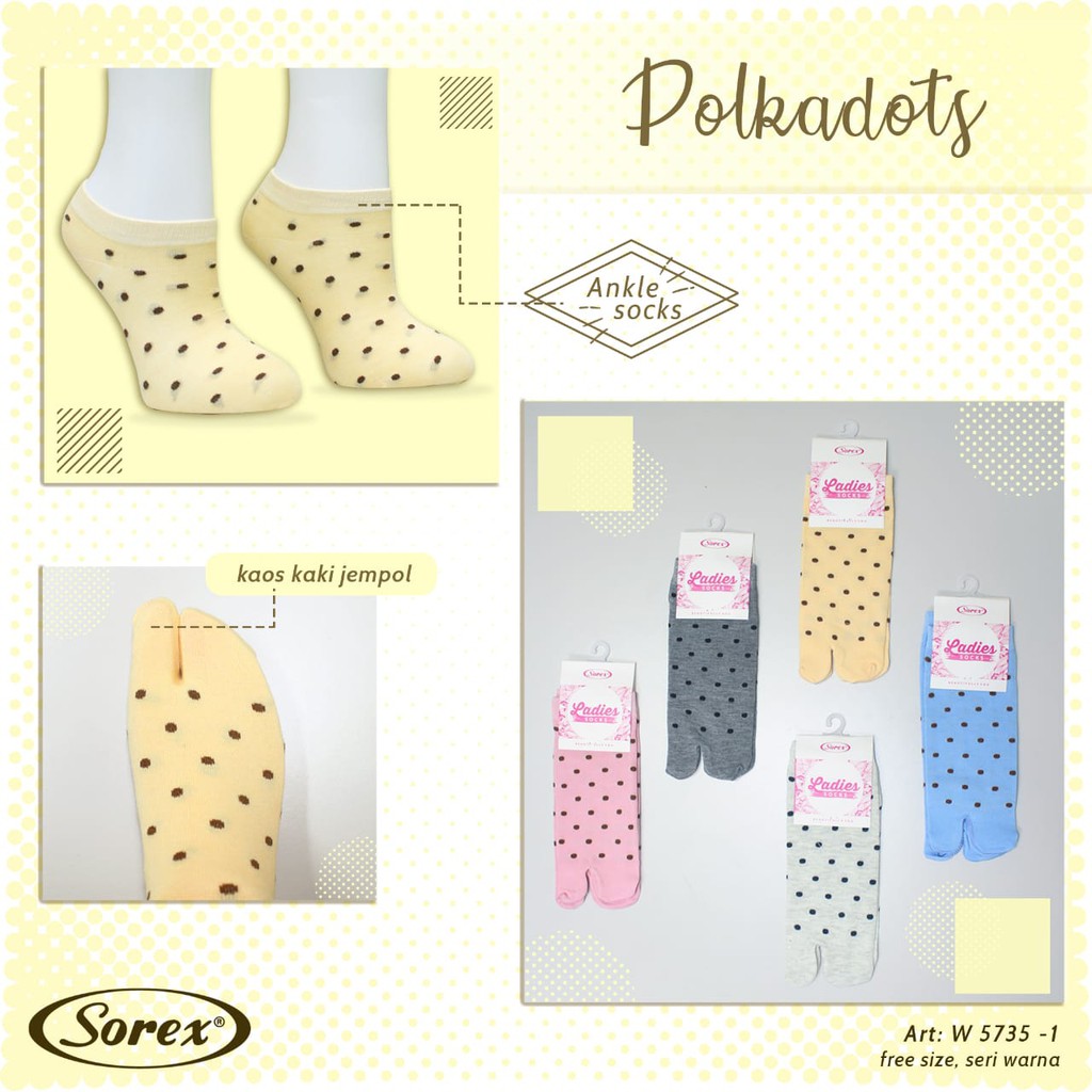 Sorex Ladies socks W5735-1 Kaos Kaki Wanita Sorex model Jempol