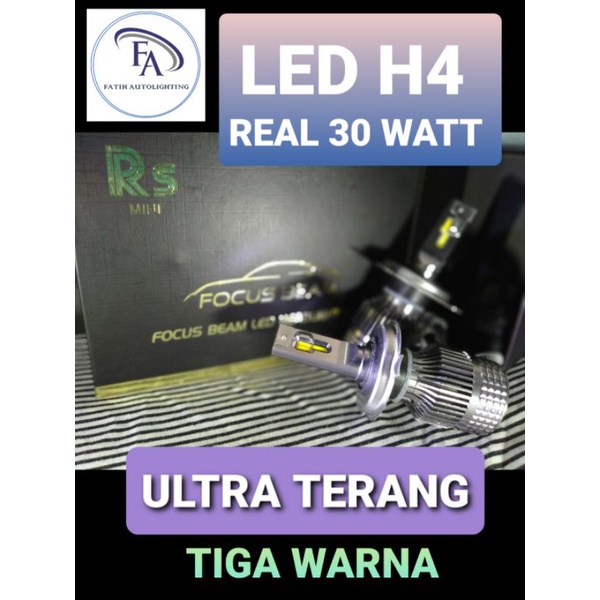 3 Bulan Garansi Lampu Utama Mobil LED H4 3 Warna Real Power 30 Watt Bergaransi Super Terang Segala Cuaca Bukan Bohlam Dop Aes Vahid Vinyx Maxgtrs Turbo Ayoto Bi Xenon Iphcar Duromoto Aegis Hapag Jl3